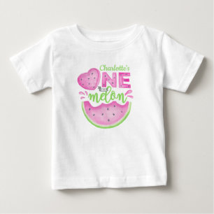 Rosa One in a Melon 1. Geburtstag Baby T-Shirt