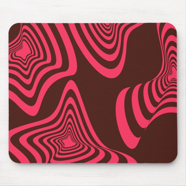 rosa, optisches, trendiges, cooles, abstraktes geo mousepad (Vorne)