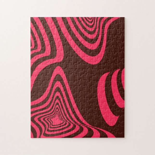 rosa, optisches, trendiges, cooles, abstraktes geo puzzle (Vertikal)