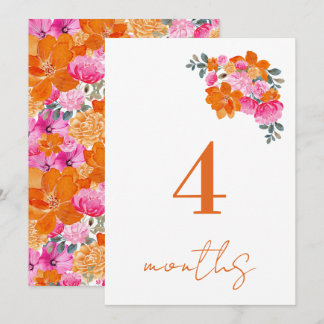 Rosa Orange 4 Monate Kindergeldkarte Einladung