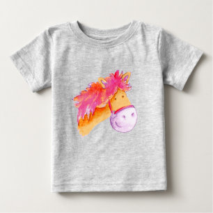 Rosa-orange-Aquarellkunst  Baby T-shirt