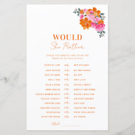 Rosa Orange Baby Dusche würde sie eher spielen