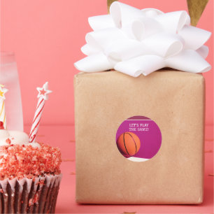 Rosa Orange Basketball Sport Runder Aufkleber