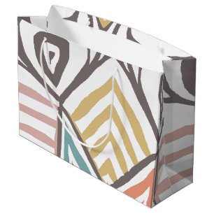 Rosa-orange-blaue Tribal-Mud-Tuch Muster Afrikanis Große Geschenktüte