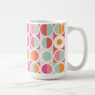 rosa Orange Blaues geometrisches Muster Kaffeetasse