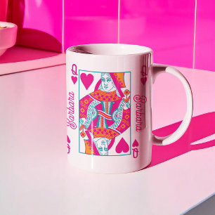 Rosa Orange Blue Queen of Hearts Custom Kaffeetasse