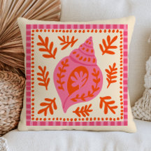 Rosa & Orange Botanische Muschel Strand Nautical
