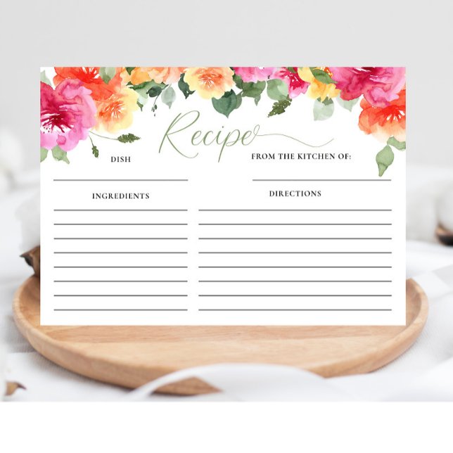 Rosa orange-Brautparty-Rezept-Karte Begleitkarte (Von Creator hochgeladen)