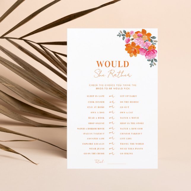 Rosa Orange Brautparty würde sie eher spielen (Von Creator hochgeladen)