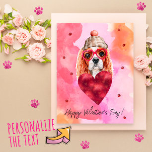 Rosa Orange Cavalier Spaniel Valentinstag Geschenk Feiertagspostkarte