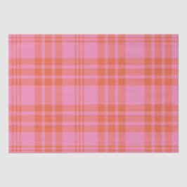 Rosa Orange Checked Kariert Gingham Seidenpapier