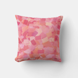 Rosa Orange Cubism Abstraktes Muster Kissen