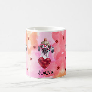 Rosa Orange Deutsche Dogge Valentinstag Geschenk H Kaffeetasse