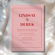 Rosa Orange Fett Schrift Modern Hochzeit