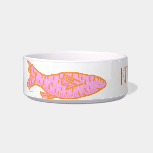 rosa orange fischartige Katzenschüssel Napf (Links)