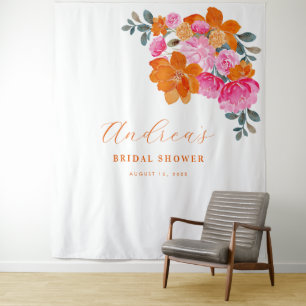 Rosa Orange Foto Stand Brautparty Hintergrund Wandteppich