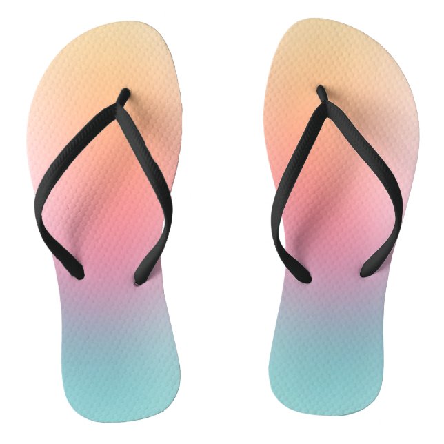 Rosa Orange Gelb Lila grüner Regenbogen Flip Flops (Fußbett)