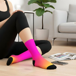Rosa Orange Gelb Ombre Socken