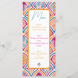 Rosa orange gelbe Aquamarine Decorative Fan-Hochze Menükarte