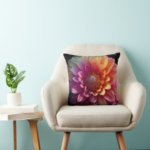 Rosa Orange Gelbe Lila Dahlia Blume Kissen