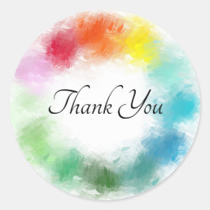 Rosa Orange Gelbgrün Lila Runder Aufkleber