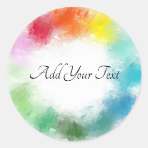 Rosa Orange Gelbgrün Lila Runder Aufkleber
