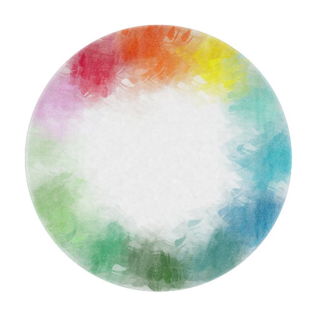 Rosa Orange Gelbgrün Lila Schneidebrett (Vorderseite)