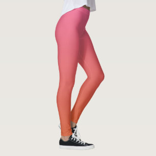 Rosa - orange glänzende Leggings
