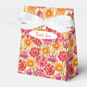 Rosa, orange, goldene Blume Zelt-Gefälligkeitsbox Geschenkschachtel