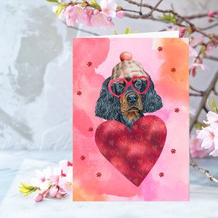 Rosa Orange Gordon Setter Valentinstag Geschenk Hu Karte