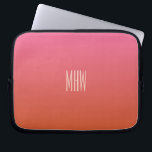 Rosa Orange Gradient kundenspezifische Monogramm L Laptopschutzhülle<br><div class="desc">Sehen Sie in meinem Laden nach,  was andere Artikel mit diesem Design sind.</div>