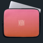 Rosa Orange Gradient kundenspezifische Monogramm L Laptopschutzhülle<br><div class="desc">Sehen Sie in meinem Laden nach,  was andere Artikel mit diesem Design sind.</div>