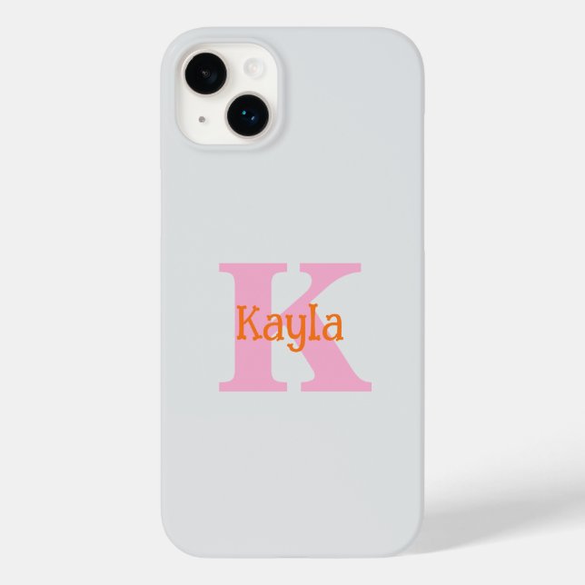 Rosa Orange Hellgrau Grau Sonderfarbe Kühl Case-Mate iPhone Hülle (Rückseite)