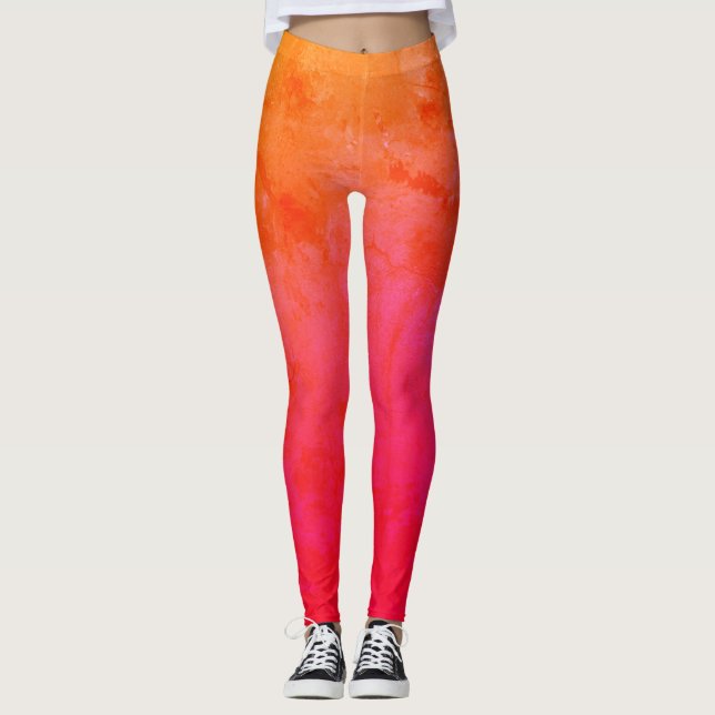 Rosa, orange Leggings (Vorderseite)