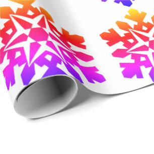 Rosa, orange, lila, blaue Schneeflocke Geschenkpapier