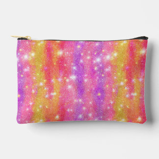 Rosa Orange Lila Glitter Funkeln Muster Zubehörtasche