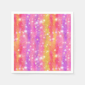 Rosa Orange Lila Glitter Glanz Muster Serviette