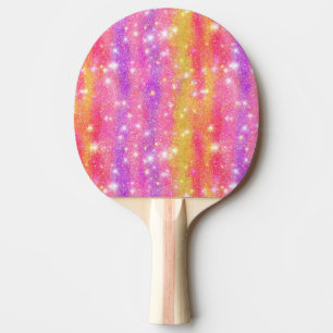 Rosa Orange Lila Glitter Glanz Muster Tischtennis Schläger