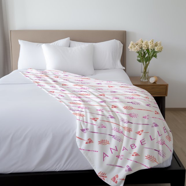 Rosa Orange Lila Pfeile Fleecedecke (Von Creator hochgeladen)