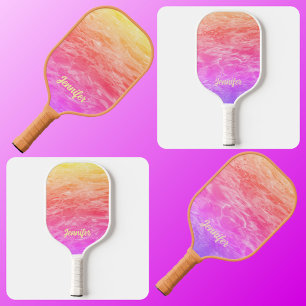 Rosa Orange Lilac und tropisches Wasser der Korall Pickleball Schläger