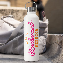 Rosa Orange Minimalistisch Bridesmaid Wasser Flasc Trinkflasche