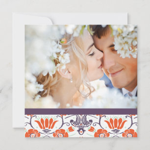 Rosa Orange Minze Lila Foto Modernes Save the Date