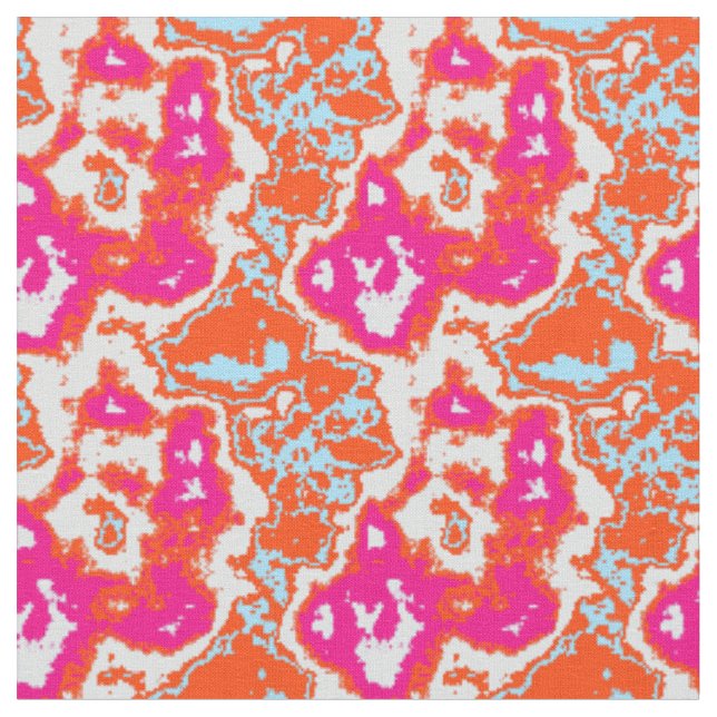 Rosa Orange Mix Abstrakter Marmor Modernes Muster Stoff (Nahaufnahme)