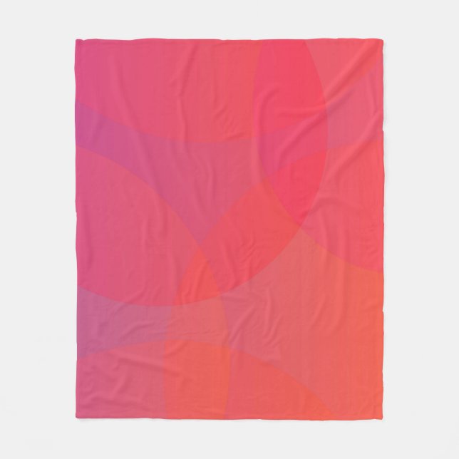 Rosa, orange, modern, einfach, cool, trendig fleecedecke (Vorderseite)