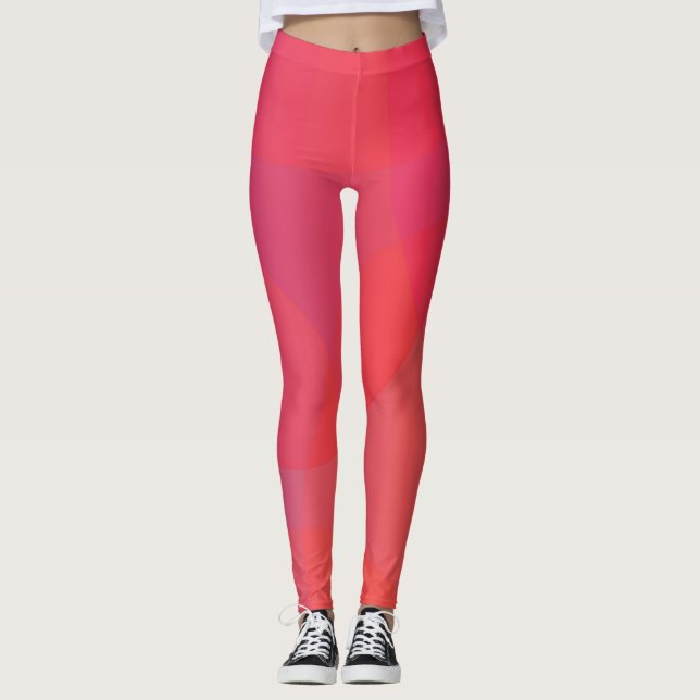 Rosa, orange, modern, einfach, cool, trendig leggings (Vorderseite)