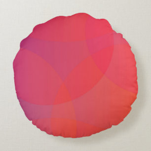 Rosa, orange, modern, einfach, cool, trendig rundes kissen