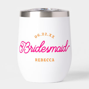 Rosa Orange Moderne Minimalistische Bridesmaid