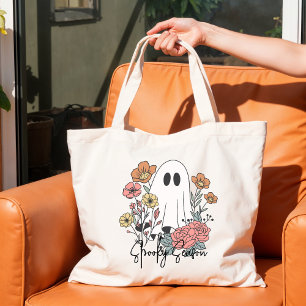 Rosa Orange niedliches Gespenst Halloween Tragetasche