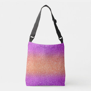 Rosa-orange Ombre-Glitzer Ganzkörpertasche Tragetaschen Mit Langen Trägern