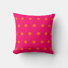 Rosa Orange Polka Dots Kissen